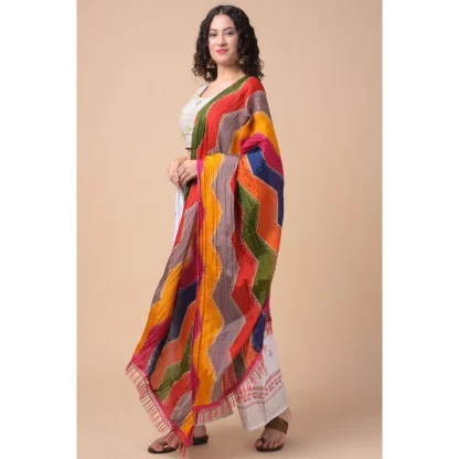 Women's Chanderi Printed Dupatta (Multicolor, Length: 2.25 to 2.50 Mtr) - Image 3