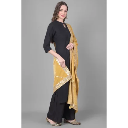 Women's Velvet Gotta Patti Dupatta (Gold, Length: 2.25 to 2.50 Mtr) - Image 2