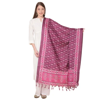 Women's Art Silk Printed Dupatta (Purple, Length: 2.25 to 2.50 Mtr)