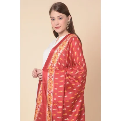 Women's Art Silk Printed Dupatta (Red, Length: 2.25 to 2.50 Mtr) - Image 2