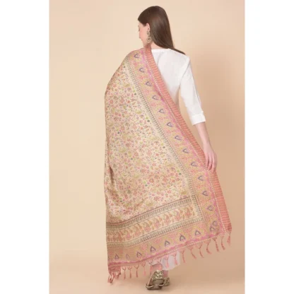 Women's Art Silk Printed Dupatta (Pink, Length: 2.25 to 2.50 Mtr) - Image 5