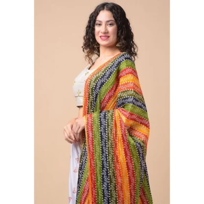 Women's Chanderi Printed Dupatta (Multicolor, Length: 2.25 to 2.50 Mtr) - Image 2