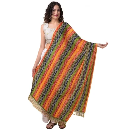 Women's Chanderi Printed Dupatta (Multicolor, Length: 2.25 to 2.50 Mtr)