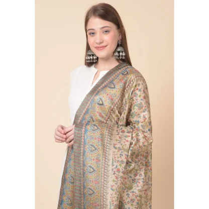 Women's Art Silk Printed Dupatta (Light Brown, Length: 2.25 to 2.50 Mtr) - Image 3