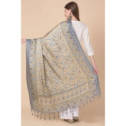 Women's Art Silk Printed Dupatta (Grey, Length: 2.25 to 2.50 Mtr) - Image 5