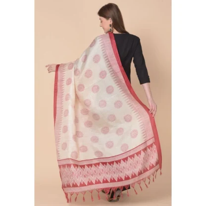 Women's Art Silk Printed Dupatta (Maroon, Length: 2.25 to 2.50 Mtr) - Image 5