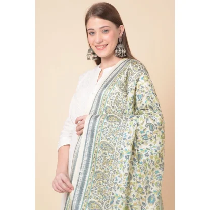 Women's Art Silk Printed Dupatta (Off White, Length: 2.25 to 2.50 Mtr) - Image 3