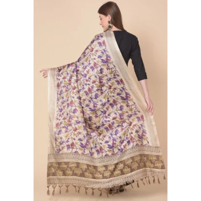 Women's Art Silk Printed Dupatta (Gold, Length: 2.25 to 2.50 Mtr) - Image 5