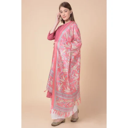 Women's Art Silk Printed Dupatta (Pink, Length: 2.25 to 2.50 Mtr) - Image 4