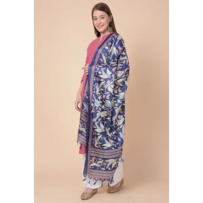 Women's Art Silk Printed Dupatta (Blue, Length: 2.25 to 2.50 Mtr) - Image 2