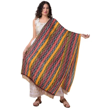 Women's Chanderi Printed Dupatta (Multicolor, Length: 2.25 to 2.50 Mtr)