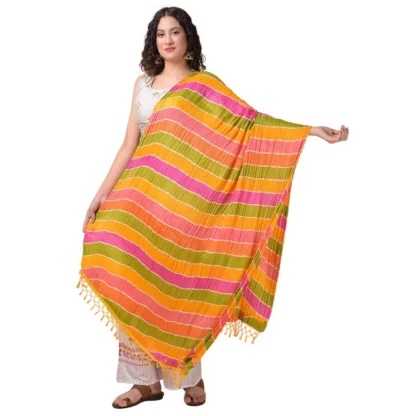 Women's Chanderi Printed Dupatta (Multicolor, Length: 2.25 to 2.50 Mtr)