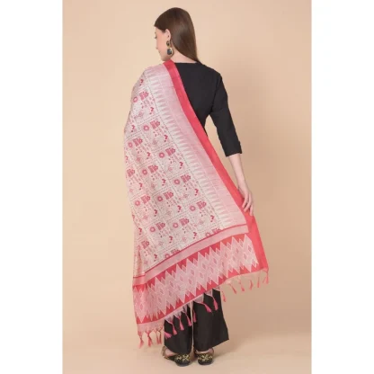 Women's Art Silk Printed Dupatta (Red, Length: 2.25 to 2.50 Mtr) - Image 5