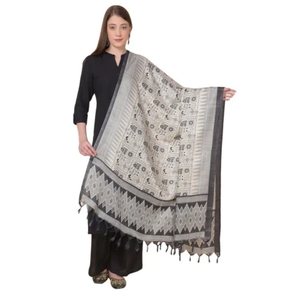 Women's Art Silk Printed Dupatta (Multicolored, Length: 2.25 to 2.50 Mtr)