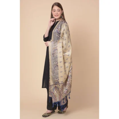 Women's Art Silk Printed Dupatta (Gold, Length: 2.25 to 2.50 Mtr) - Image 2