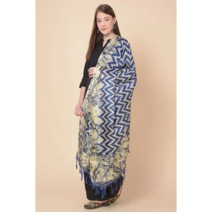 Women's Art Silk Printed Dupatta (Blue, Length: 2.25 to 2.50 Mtr) - Image 4