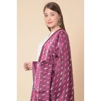 Women's Art Silk Printed Dupatta (Purple, Length: 2.25 to 2.50 Mtr) - Image 3