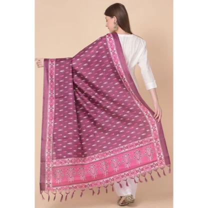 Women's Art Silk Printed Dupatta (Purple, Length: 2.25 to 2.50 Mtr) - Image 5