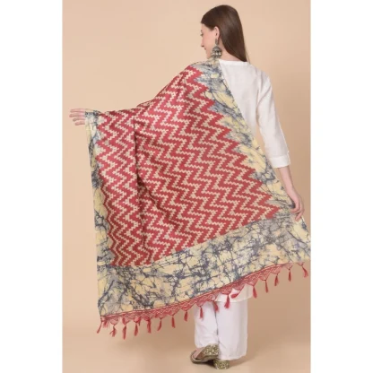 Women's Art Silk Printed Dupatta (Maroon, Length: 2.25 to 2.50 Mtr) - Image 5