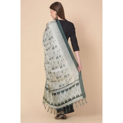 Women's Art Silk Printed Dupatta (Grey, Length: 2.25 to 2.50 Mtr) - Image 5