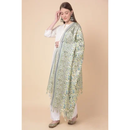 Women's Art Silk Printed Dupatta (Off White, Length: 2.25 to 2.50 Mtr) - Image 2