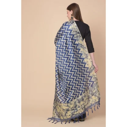 Women's Art Silk Printed Dupatta (Blue, Length: 2.25 to 2.50 Mtr) - Image 2