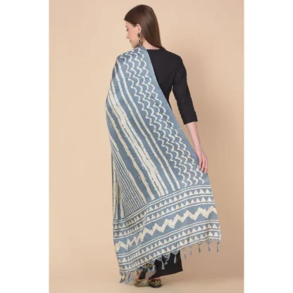 Women's Art Silk Printed Dupatta (Grey, Length: 2.25 to 2.50 Mtr) - Image 4