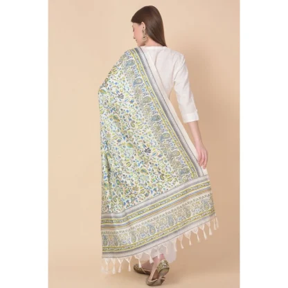 Women's Art Silk Printed Dupatta (Grey, Length: 2.25 to 2.50 Mtr) - Image 5