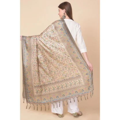 Women's Art Silk Printed Dupatta (Light Brown, Length: 2.25 to 2.50 Mtr) - Image 5