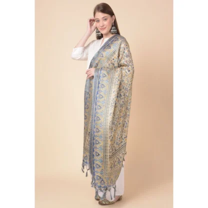 Women's Art Silk Printed Dupatta (Grey, Length: 2.25 to 2.50 Mtr) - Image 4