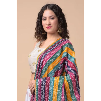 Women's Chanderi Printed Dupatta (Multicolor, Length: 2.25 to 2.50 Mtr) - Image 3