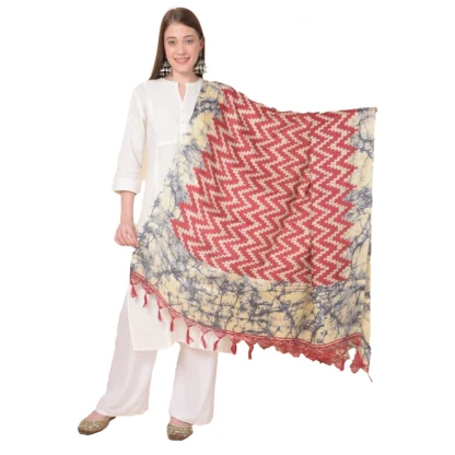 Women's Art Silk Printed Dupatta (Maroon, Length: 2.25 to 2.50 Mtr)