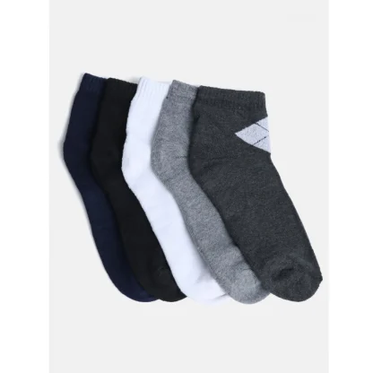 5 Pairs Men's Casual Cotton Blended Solid Mid-Calf length Socks (Assorted) - Image 5