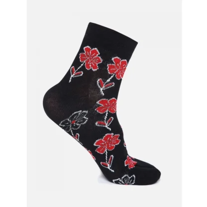 4 Pairs Women's Casual Cotton Blended Printed Ankle length Socks (Assorted) - Image 4