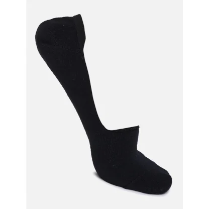 4 Pairs Unisex Casual Cotton Blended Solid No-show Socks (Black) - Image 5