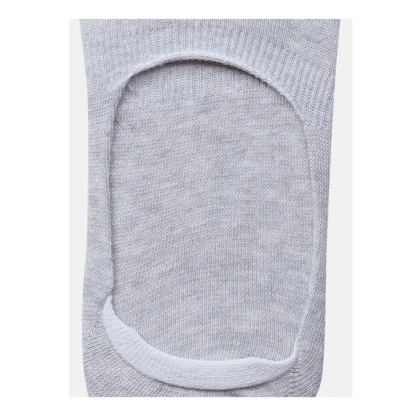 5 Pairs Unisex Casual Cotton Blended Solid No-show Socks (Light Grey) - Image 2