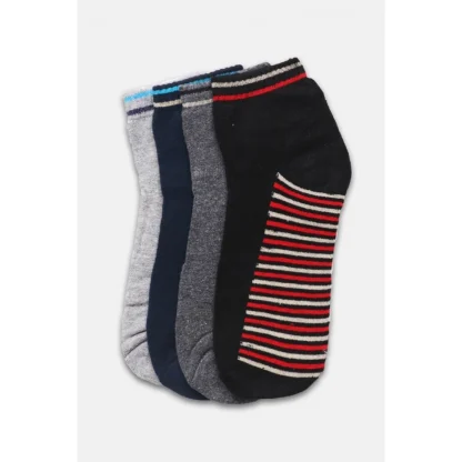 4 Pairs Men's Casual Cotton Blended Printed Mid-Calf length Socks (Assorted) - Image 3