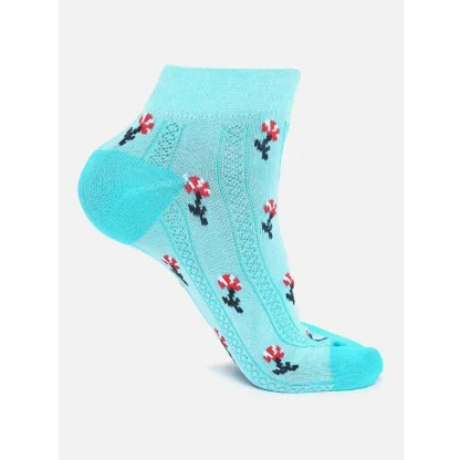 4 Pairs Women's Casual Cotton Blended Printed Ankle length Socks (Assorted) - Image 3