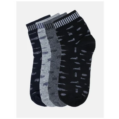 4 Pairs Men's Casual Cotton Blended Printed Mid-Calf length Socks (Assorted) - Image 3