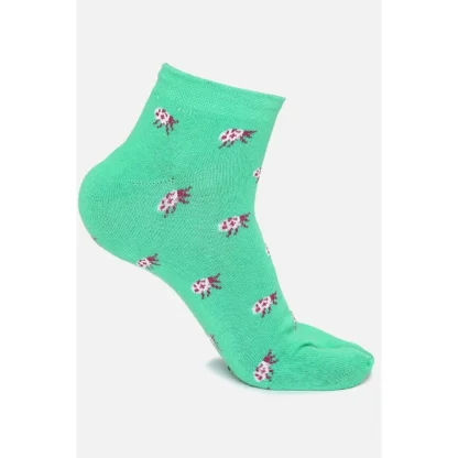 4 Pairs Women's Casual Cotton Blended Printed Ankle length Socks (Assorted) - Image 2