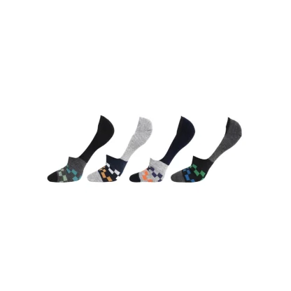 4 Pairs Unisex Casual Cotton Blended Printed No-show Socks (Assorted)