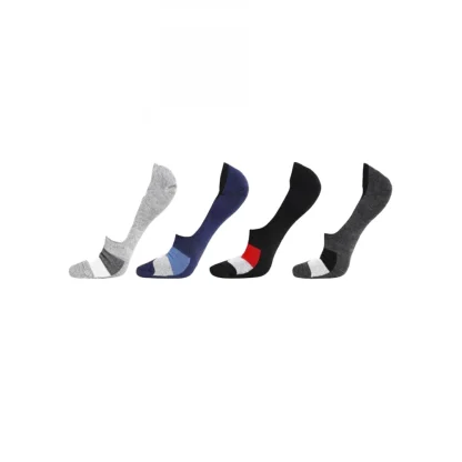 4 Pairs Unisex Casual Cotton Blended Printed No-show Socks (Assorted)