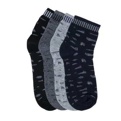 4 Pairs Men's Casual Cotton Blended Printed Mid-Calf length Socks (Assorted)