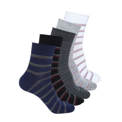 5 Pairs Men's Casual Cotton Blended Printed Mid-Calf length Socks (Assorted)