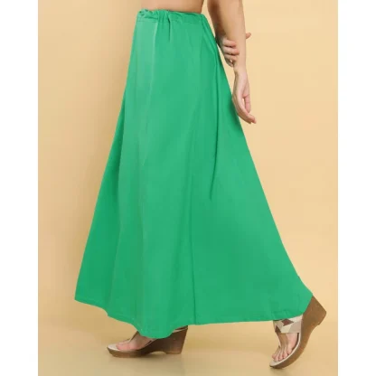 Women's Cotton Solid Free Size Petticoat (Green) - Image 3