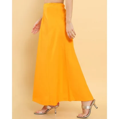 Women's Cotton Solid Free Size Petticoat (Mustard) - Image 5