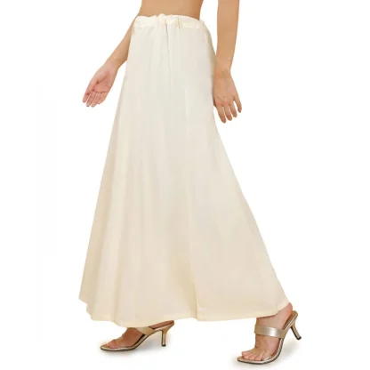 Women's Cotton Solid Free Size Petticoat (Cream) - Image 4