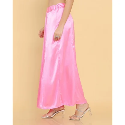 Women's Silk Solid Free Size Petticoat (Pink) - Image 2