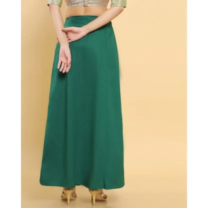 Women's Cotton Solid Free Size Petticoat (Green) - Image 4