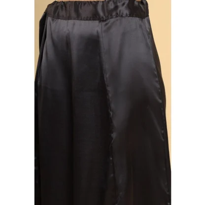 Women's Silk Solid Free Size Petticoat (Black) - Image 5